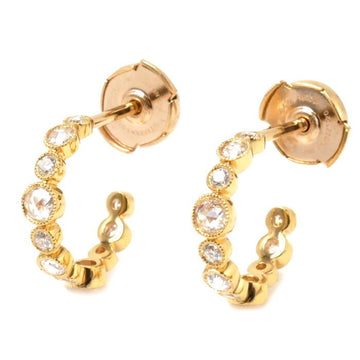 TIFFANY&Co.  K18YG PG Jazz Circle Earrings Diamond 3.3g Cobblestone Hoop Milgrain Ladies