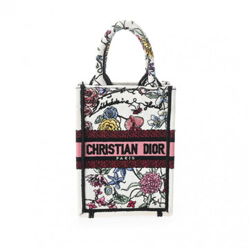CHRISTIAN DIOR Book Tote Phone Bag White Multi S5555JEMFM933 Women's Jacquard Handbag