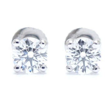 TIFFANY&Co.  Solitaire Earrings Single Diamond 0.32ctx2 I.VS1 Pt950 Platinum 291463