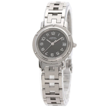 HERMES CL4.210 Clipper Watch Stainless Steel SS Ladies