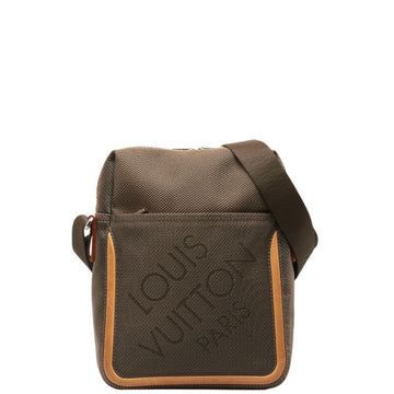 LOUIS VUITTON Damier Geant Citadan Shoulder Bag M93224 Khaki Canvas Leather Women's