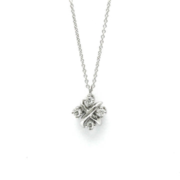 TIFFANY Lynn Pendant Schlumberger Necklace White Gold [18K] Diamond Men,Women Fashion Pendant Necklace [Silver]