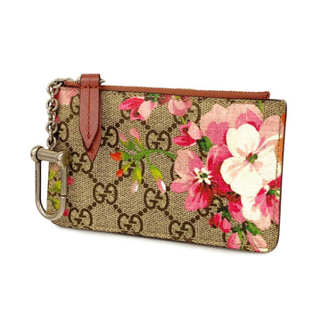 GUCCI Wallet/Coin Case GG Blooms 421311 Leather Pink Brown Women's