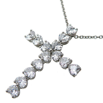 HARRY WINSTON 1.39ct Heart Shape Diamond Cross Pendant Women's Necklace PEDPREHCHSC Pt950 Platinum