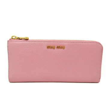 MIU MIU MADRAS 5M1183 Women's Leather Long Wallet [bi-fold] Pink