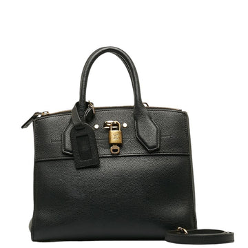 LOUIS VUITTON City Steamer PM Handbag Shoulder Bag M51028 Noir Black Leather Ladies