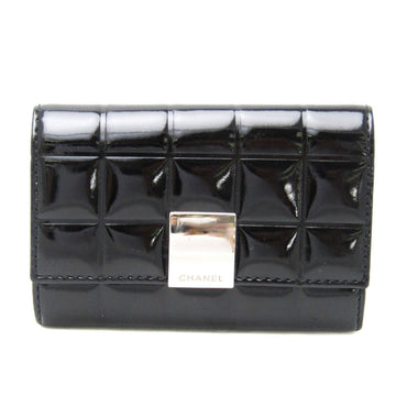 CHANEL Chocolate Bar Women's Patent Leather Key Case Black