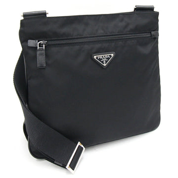 PRADA Shoulder Bag VA0563 Black Nylon Leather Crossbody Ladies Men