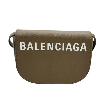 BALENCIAGA Shoulder Bag Ville Day XS Leather Beige Women's