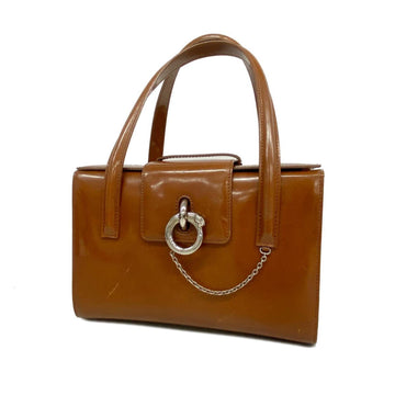 CARTIER Vanity Bag Panthere Leather Brown Women's
