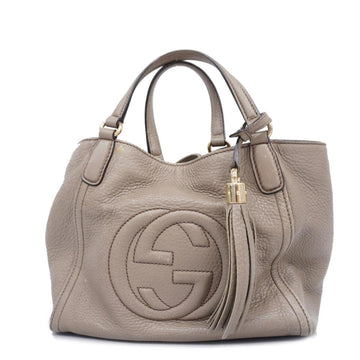 GUCCI Tote Bag Soho 336751 Leather Greige Champagne Ladies