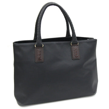 BOTTEGA VENETA Tote Bag Intrecciato Marco Polo 222498 Black Brown PVC Leather Men's Women's