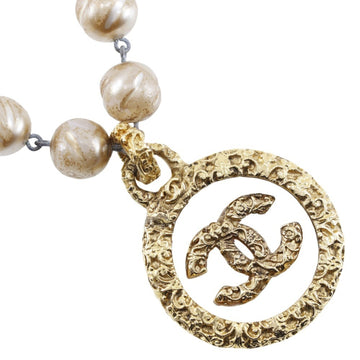 CHANEL Lava Necklace Gold Plated x Fake Pearl 1993 93A Approx. 109.3g lava Women's I111624074