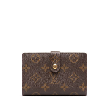 LOUIS VUITTON Monogram Portemonnay Bifold Wallet M61663 Brown PVC Leather Women's