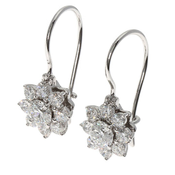 HARRY WINSTON Sunflower Diamond Earrings, Platinum PT950, Women's