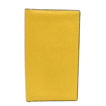 VALEXTRA V8L70 Men,Women Leather Long Wallet [bi-fold] Yellow