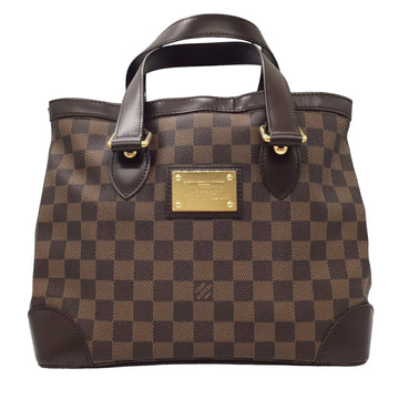 LOUIS VUITTON Damier Hampstead PM N51205 MI5008 Handbag Bag Tote Canvas Leather Brown G Hardware Ladies