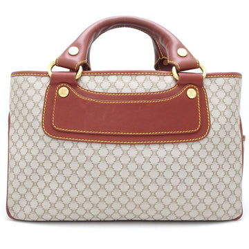 CELINE Boogie Bag YS00 75 Handbag Macadam Canvas x Leather Beige Brown 351244
