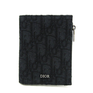 CHRISTIAN DIOR Oblique Women,Men Leather,Jacquard Wallet [bi-fold] Black