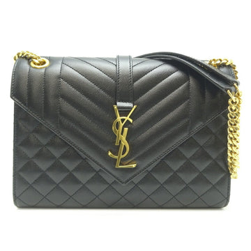YVES SAINT LAURENT Envelope Medium Chain Shoulder Women's Bag 600185BOW911000 Calf Noir [Black]