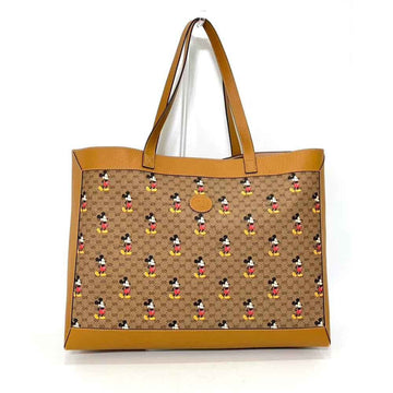 GUCCI Bag  x Disney Collaboration Tote Brown Multicolor Mickey Print Ladies GG Supreme Leather 547947