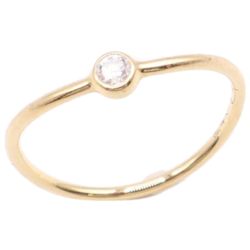 TIFFANY&Co.  Au750 Wave Single Row Diamond Ring, Yellow Gold, Women's