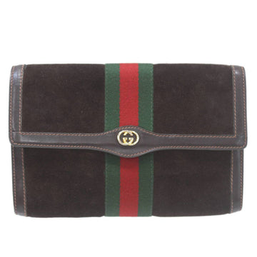 GUCCI clutch bag hand pouch second brown