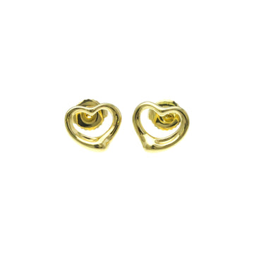 TIFFANY Open Heart No Stone Yellow Gold [18K] Stud Earrings Gold