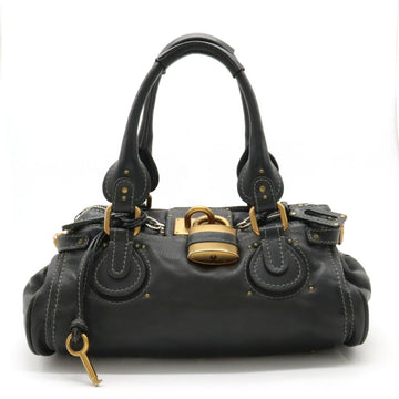 CHLOeChloe  Paddington Medium Handbag Boston Bag Padlock Leather Black