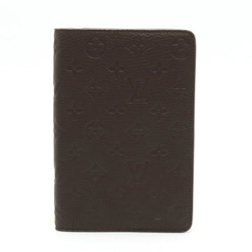 LOUIS VUITTON Monogram Book Cover Clemence Notebook Planner Grain Leather Chocolate Dark Brown GI0632