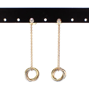 CARTIER Diamond Trinity Earrings for Women, K18PG/WG/YG, 3.8g, 750, 18K, Three-Color Gold