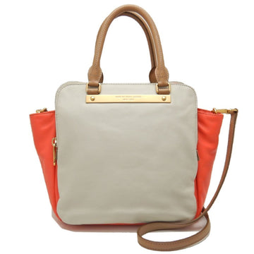 MARC JACOBS M0001417A Handbag Leather Grey Orange 251616