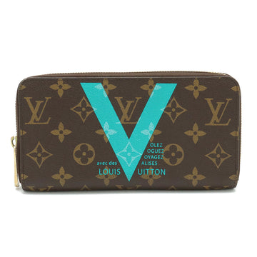 LOUIS VUITTON Monogram V-Line Zippy Wallet Round Long Turquoise Green M60928