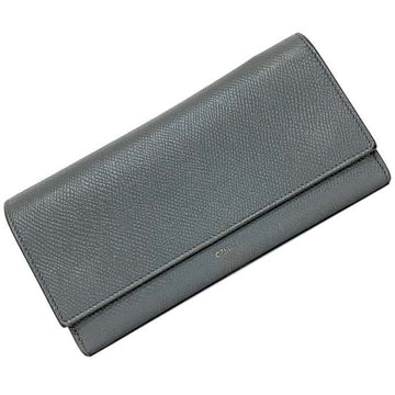 CELINE Bifold Long Wallet Gray 10B563BEL.09GM Leather  Flap Women's
