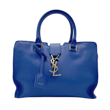 SAINT LAURENT Handbag Shoulder Bag Baby Cabas Leather Blue Women's 400914 z0679