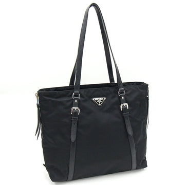 PRADA tote bag 1BG228 black nylon leather ladies UyMM