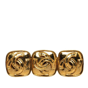 CHANEL Triple Coco Mark Brooch Gold Plated Women's