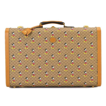 GUCCI Disney Mickey GG Supreme Trunk Case Brown 602675 Gold Hardware Luggage