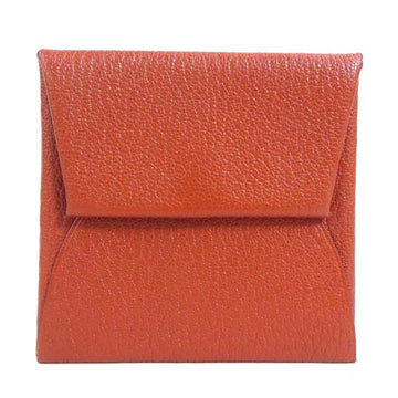 HERMES Coin Case Wallet Bastia Leather Brown Unisex