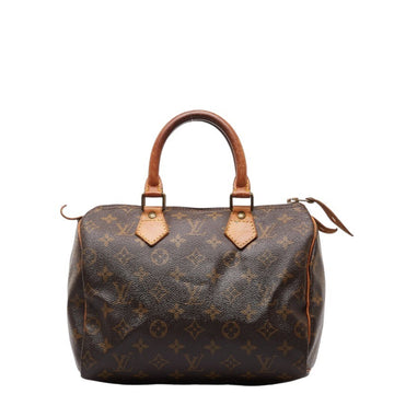 LOUIS VUITTON Monogram Speedy 25 Boston Bag Handbag M41528 Brown PVC Leather Women's