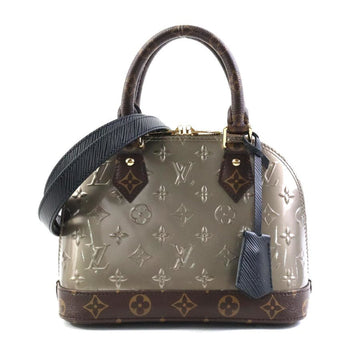 LOUIS VUITTON Handbag Shoulder Bag Monogram Vernis Alma BB Champagne Metalise Grey Women's M44862 99882g