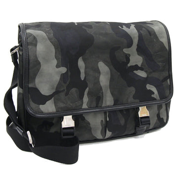 PRADA Shoulder Bag VA0768 Khaki Black Nylon Leather Camouflage Crossbody