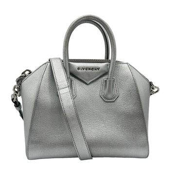 GIVENCHY Handbag Shoulder Bag Antigona Leather Silver Women's
