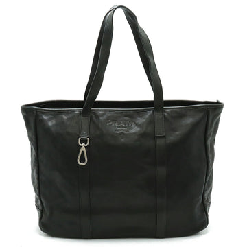 PRADA Tote Bag Large Shoulder Leather NERO Black