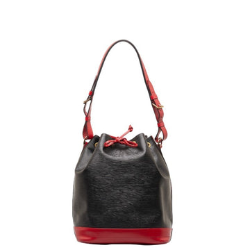 LOUIS VUITTON Epi Noe Shoulder Bag M44017 Noir Castilian Red Black Leather Women's