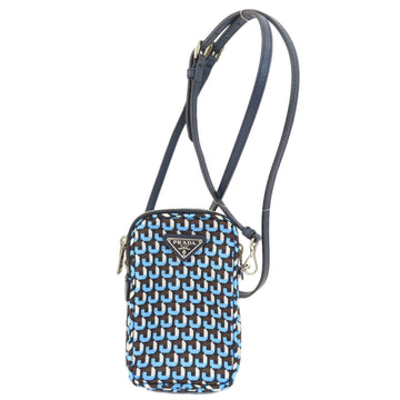 PRADA shoulder bag with metal fittings, nylon material, for women,