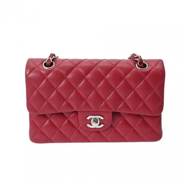 CHANEL Matelasse Chain Shoulder Double Lid 23cm Red - Women's Caviar Skin Bag