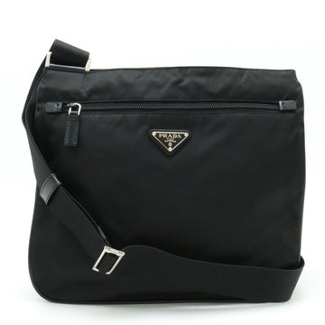 PRADA Shoulder Bag Nylon Leather NERO Black VA0563