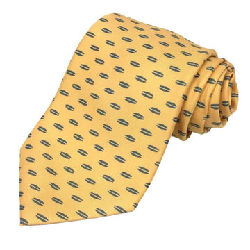 HERMES Tie 100% Silk Yellow Men's