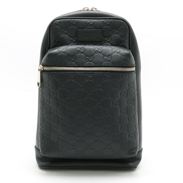GUCCIssima Crossbody Bag Shoulder Leather Black 523234